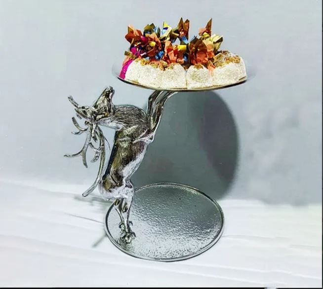 شیرینی خوری دو طبقه مدل گوزن آلومینیومی